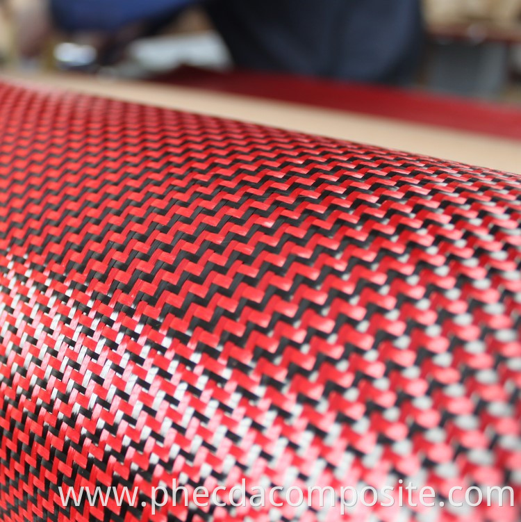 Red Aramid Carbon Fiber Fabric